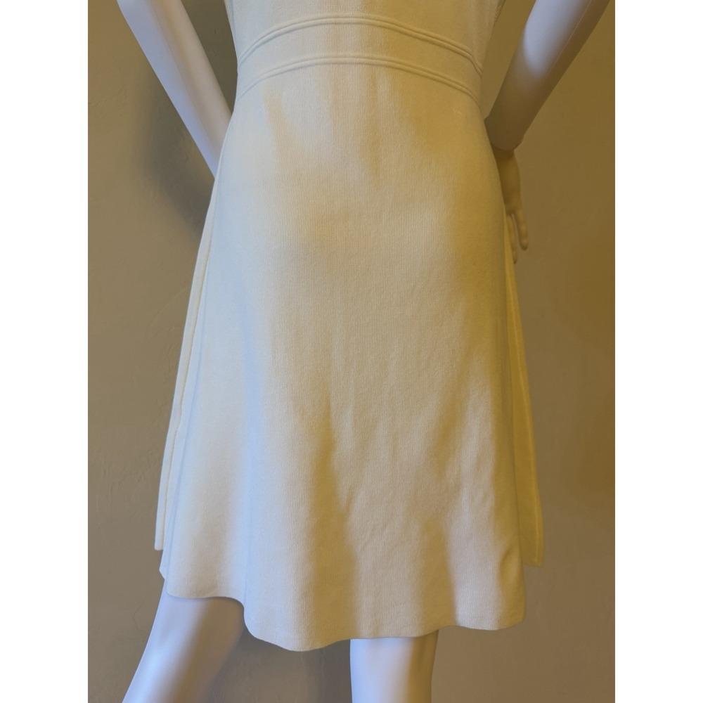 MEROKEETY Women's White Knit Sleeveless Sweater Dress With Golden Buttons Size S - Picture 12 of 16